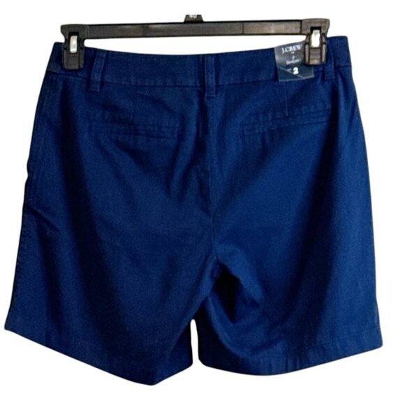 J. Crew Women's 7" Flex Chino Shorts Navy Pockets Preppy Size 2 NWT - Picture 3 of 6